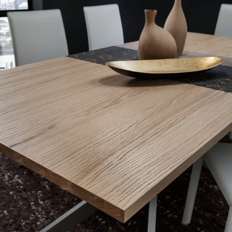 Renzo Table de salle à manger design extensible en stratifié