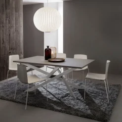 Renzo Table de salle à manger design extensible en fenix