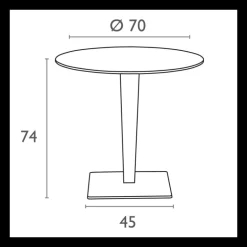 Riva Table de jardin ronde en résine tressée et plateau werzalit
