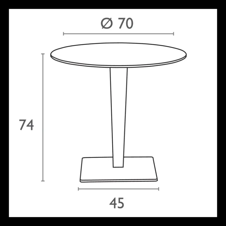 Riva Table de jardin ronde en résine tressée et plateau werzalit