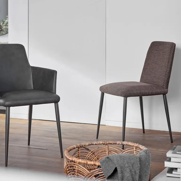 Rob C03 Mobitec® Chaise de salle à manger en tissu et métal