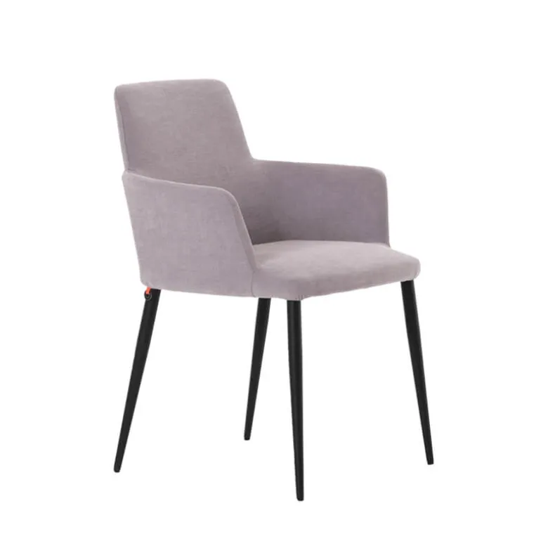 Rob C04 Mobitec® Fauteuil de salle à manger confortable en tissu et pieds métal
