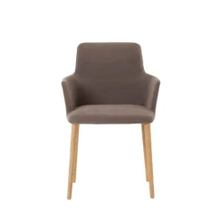 Rob C02 Mobitec® Fauteuil de salle à manger cocooning en tissu et pieds bois
