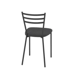Romy Chaise de cuisine avec assise rembourrée en simili et dossier en métal