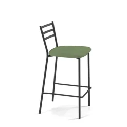 Romy Tabouret snack en tissu et dossier en métal