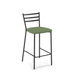 Romy Tabouret snack en tissu et dossier en métal