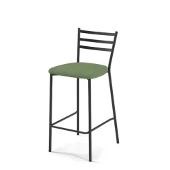 Romy Tabouret snack en tissu et dossier en métal