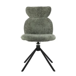 RosaChaise pivotante en tissu avec pieds en métal