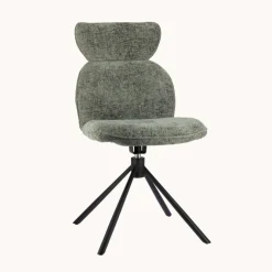 RosaChaise pivotante en tissu avec pieds en métal