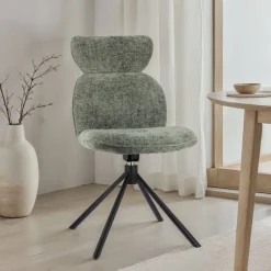 RosaChaise pivotante en tissu avec pieds en métal