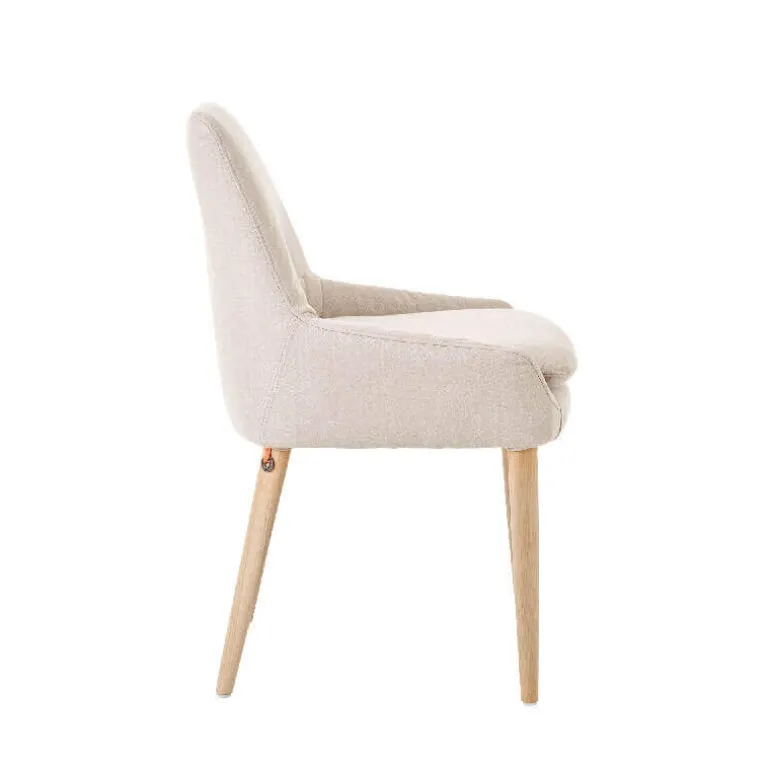 Saga Mobitec® Chaise confortable en tissu et pieds bois