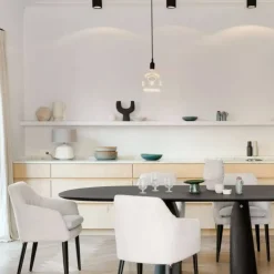 Saga Mobitec® Fauteuil confortable en tissu et pieds en bois