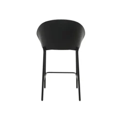 SandroTabouret snack bimatière en tissu avec dossier bois et pieds en métal