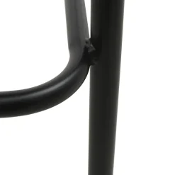 SandroTabouret snack bimatière en tissu avec dossier bois et pieds en métal