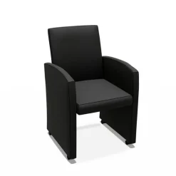 Sarah Fauteuil de table rembourré en synthétique avec roulettes