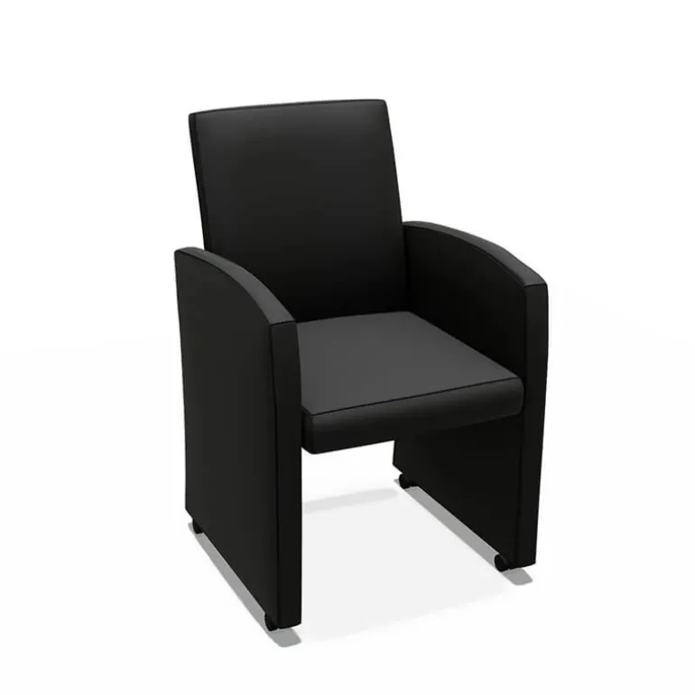 Sarah Fauteuil de table rembourré en synthétique avec roulettes
