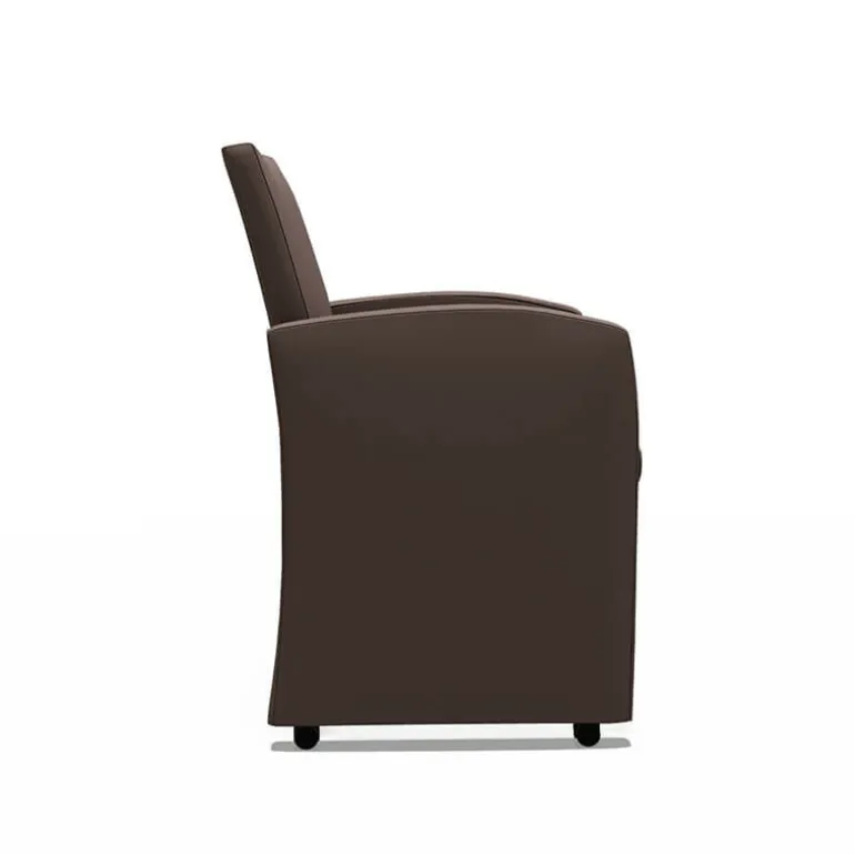 Sarah Fauteuil de table rembourré en synthétique avec roulettes