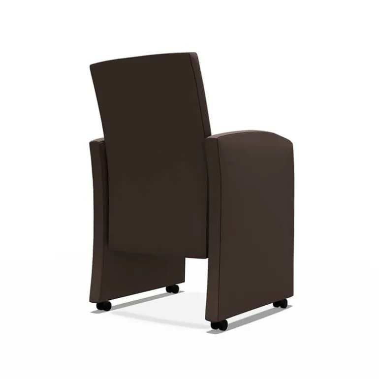 Sarah Fauteuil de table rembourré en synthétique avec roulettes