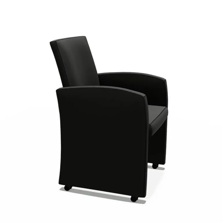 Sarah Fauteuil de table rembourré en synthétique avec roulettes