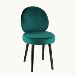 Severus Chaise cosy bicolore en tissu avec pieds bois