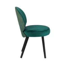 Severus Chaise cosy bicolore en tissu avec pieds bois