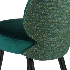 Severus Chaise cosy bicolore en tissu avec pieds bois