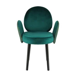 Severus Fauteuil cosy bicolore en tissu et pieds bois