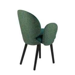 Severus Fauteuil cosy bicolore en tissu et pieds bois