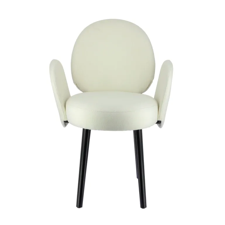 Severus Fauteuil cosy en tissu avec pieds bois