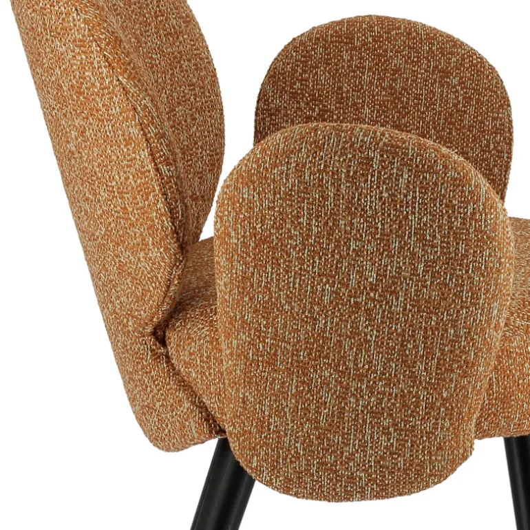 Severus Fauteuil cosy en tissu avec pieds bois