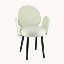 Severus Fauteuil cosy en tissu avec pieds bois