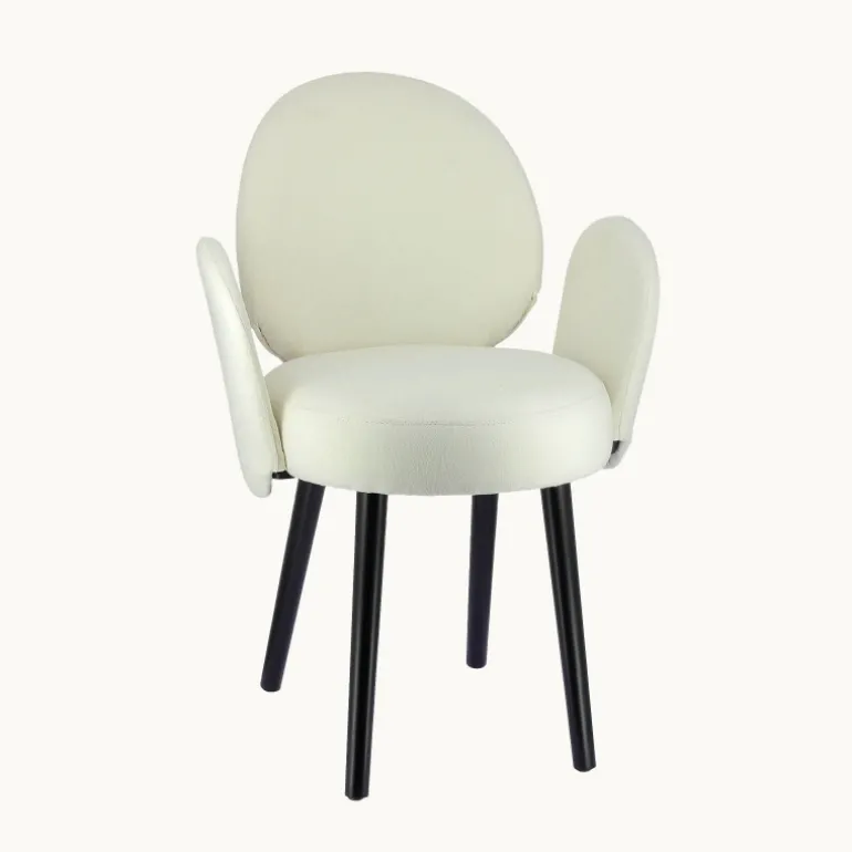 Severus Fauteuil cosy en tissu avec pieds bois