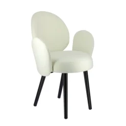 Severus Fauteuil cosy en tissu avec pieds bois