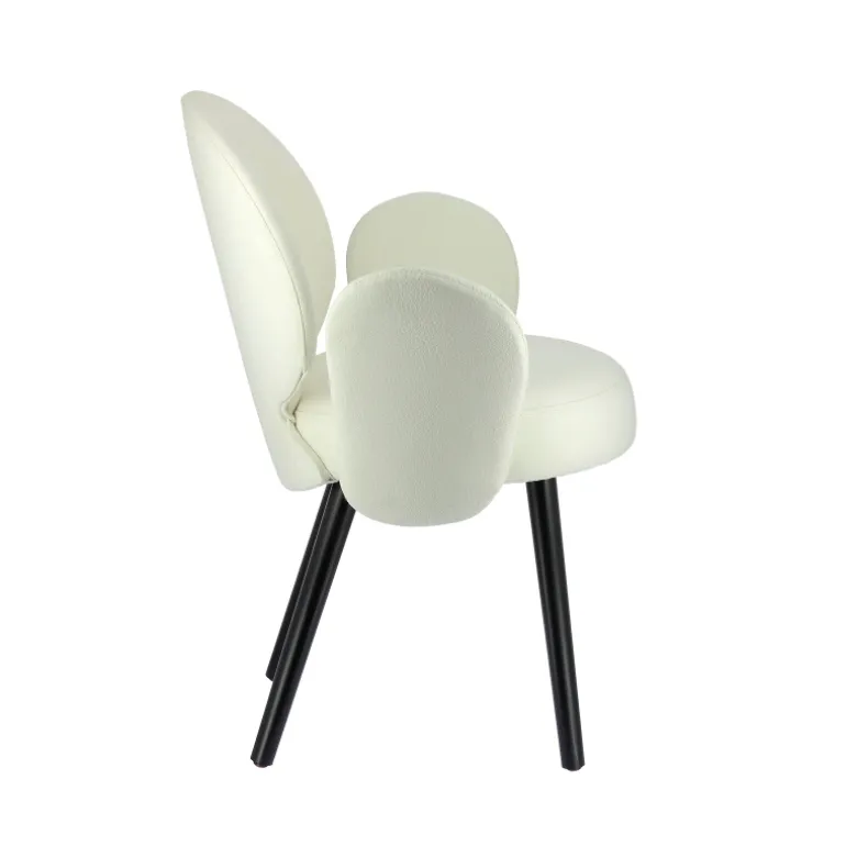 Severus Fauteuil cosy en tissu avec pieds bois