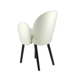 Severus Fauteuil cosy en tissu avec pieds bois