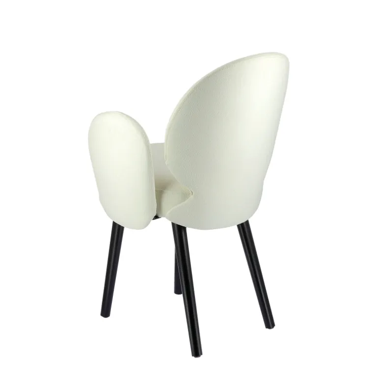 Severus Fauteuil cosy en tissu avec pieds bois