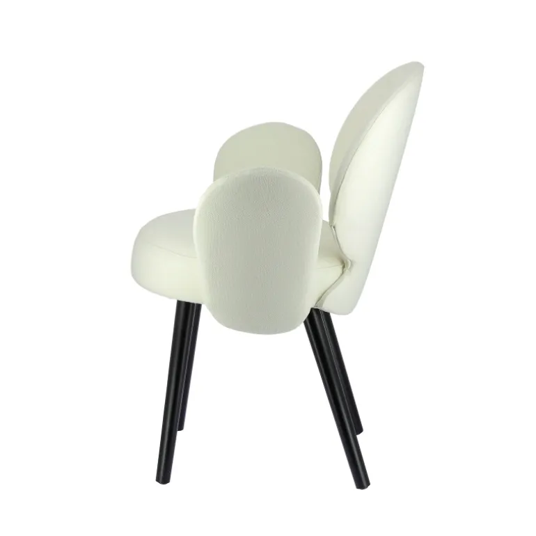 Severus Fauteuil cosy en tissu avec pieds bois