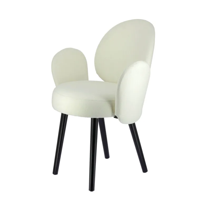 Severus Fauteuil cosy en tissu avec pieds bois