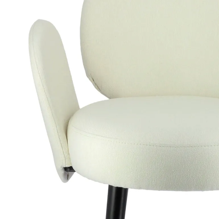 Severus Fauteuil cosy en tissu avec pieds bois