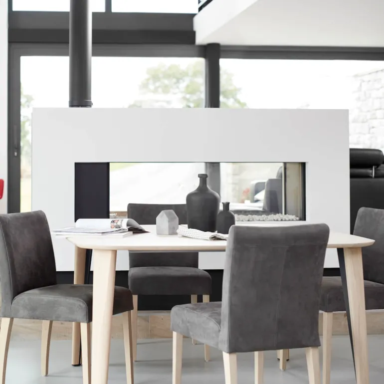 Shanna Chaise confortable Mobitec® en tissu et pieds en bois