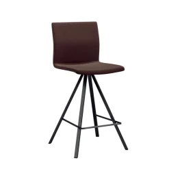 Silva Tabouret snack design coque en simili et pieds en métal