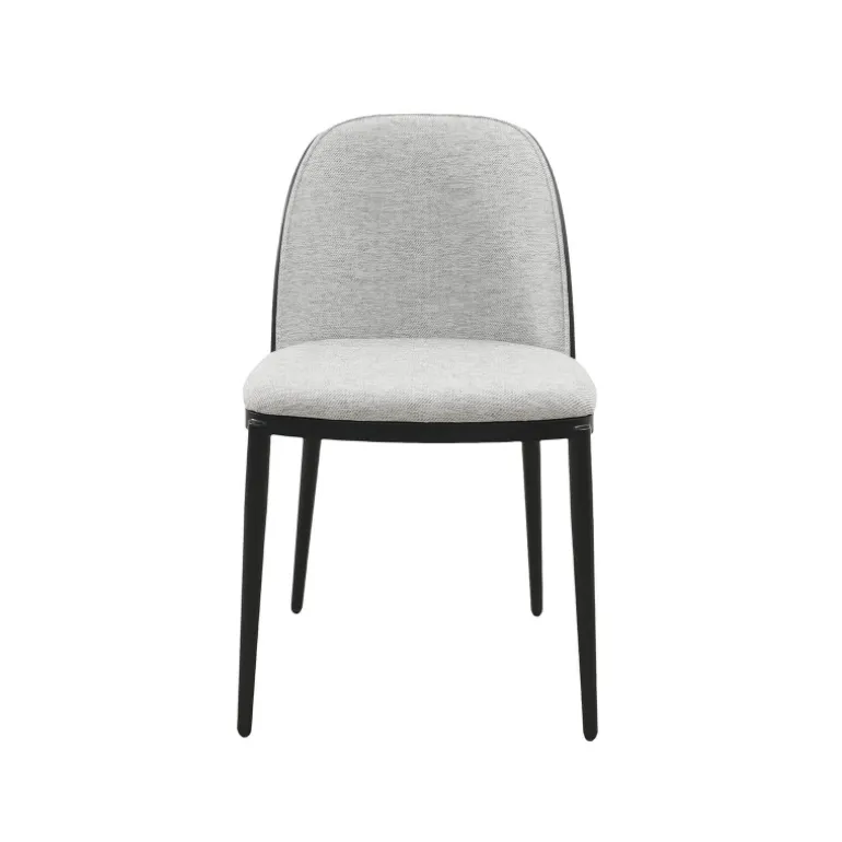 SimoneChaise bimatière en tissu dossier bois avec pieds en métal