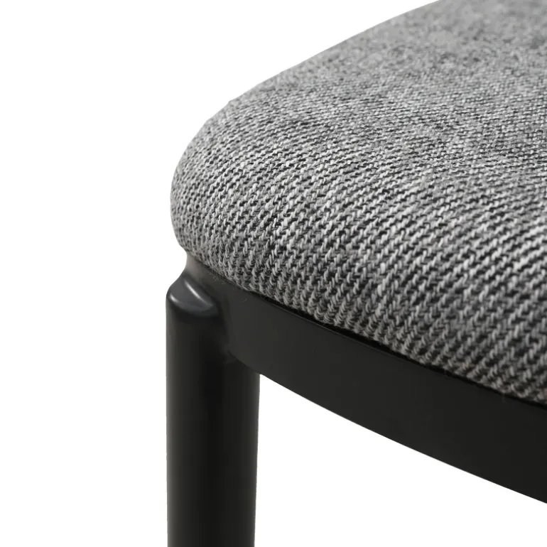 SimoneChaise bimatière en tissu dossier bois avec pieds en métal