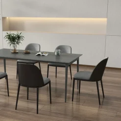 SimoneChaise bimatière en tissu dossier bois avec pieds en métal