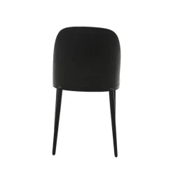 SimoneChaise bimatière en tissu dossier bois avec pieds en métal