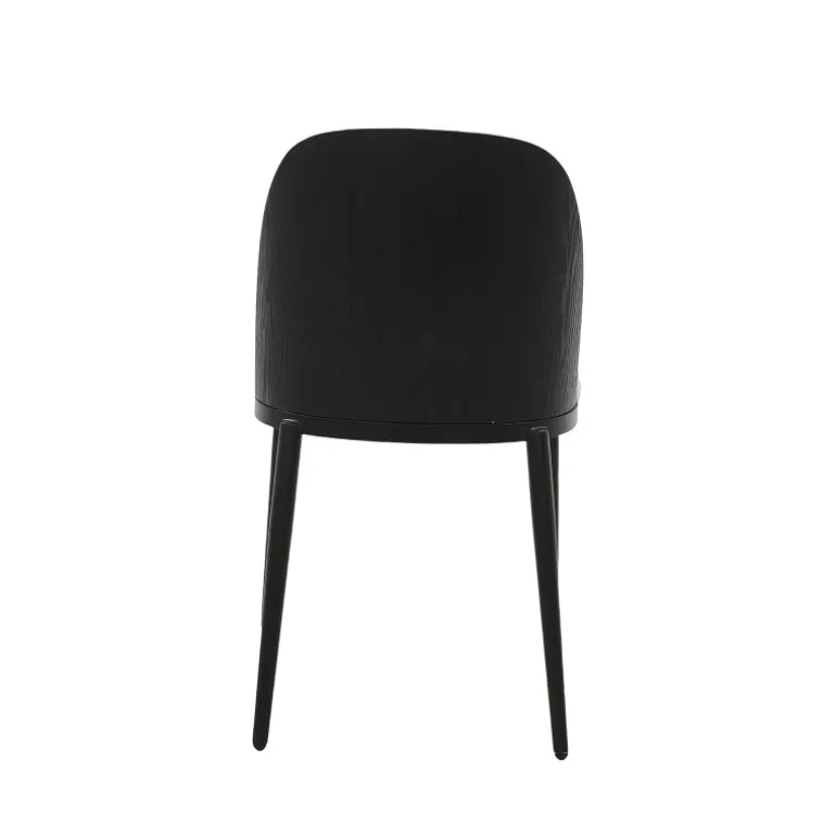 SimoneChaise bimatière en tissu dossier bois avec pieds en métal