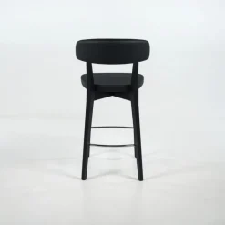 Siren Tabouret snack en bois massif avec assise et dossier rembourrés