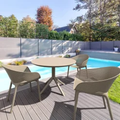 Sky Pro Fauteuil de jardin moderne empilable coque microperforée en polypropylène