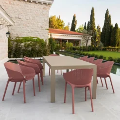 Sky Pro Fauteuil de jardin moderne empilable coque microperforée en polypropylène