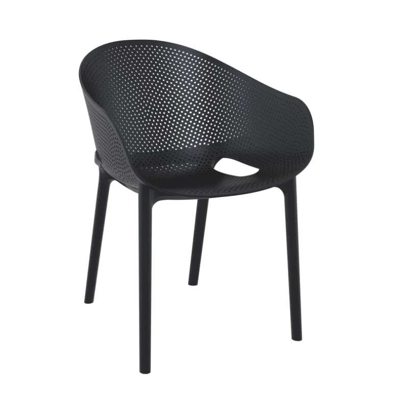 Sky Pro Fauteuil moderne empilable avec coque microperforée en polypropylène